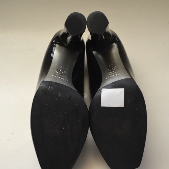 DOLCE & GABANNA  Black Patent Square Toe Block Heels Pumps  9.5 US 40 EU - Picture 9 of 11
